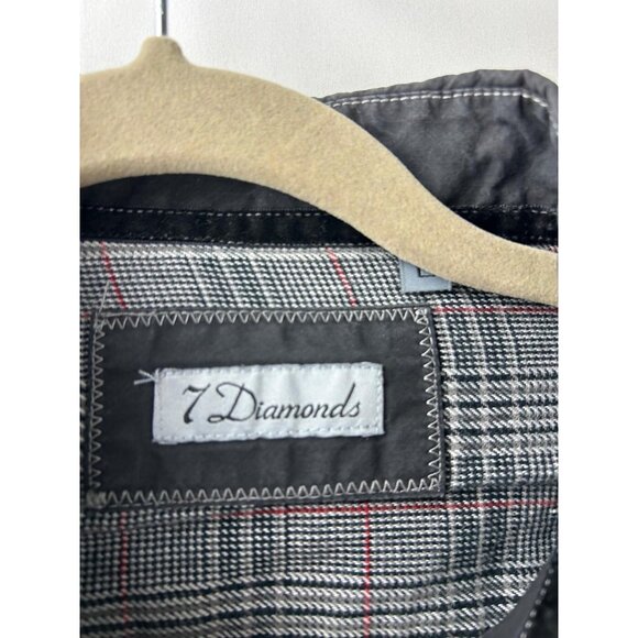 7 Diamonds Men's Large Utility Flap Pocket Casual Snap Front Short Sleeve Shirt - Picture 9 of 13